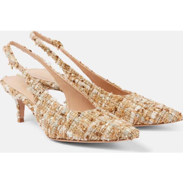 Gianvito Rossi Pointy 55 boucle slingback pumps - gold (UK 4)