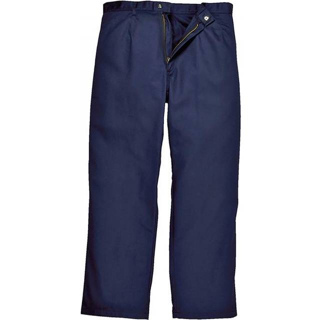 (Extra Small x Regular, Navy) Portwest Mens Bizweld Workwear Trousers / Pant