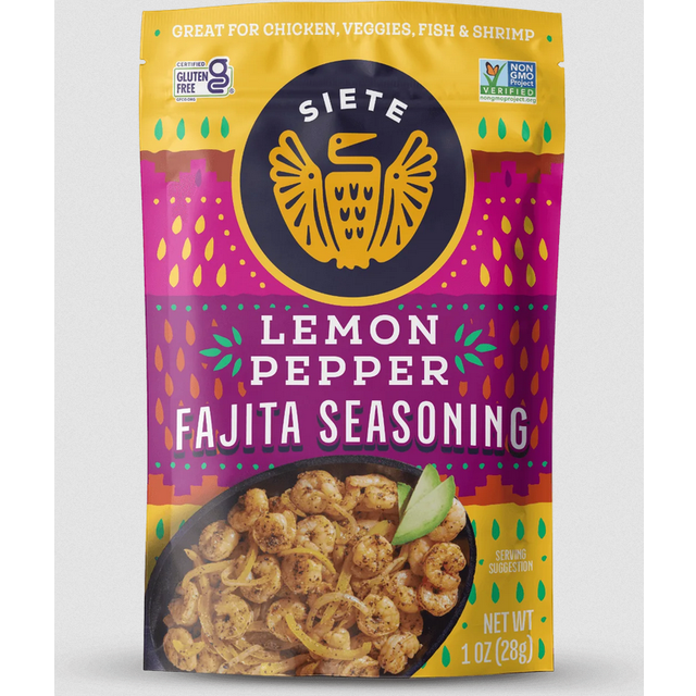 Siete Fajita Seasoning Non GMO Gluten Free Lemon Pepper 1 oz