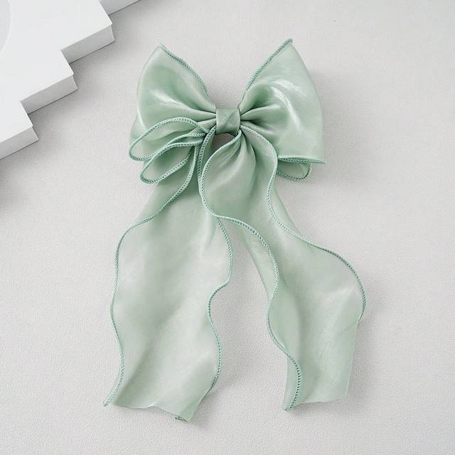SHEIN Fairy White Mesh Ribbon Bowknot Hair Clip For Girl, Large Size Hairpin Hair Accessory For Back Head