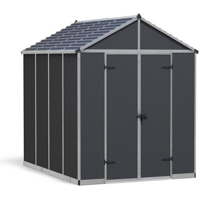 Palram Sheds Palram Canopia Rubicon Plastic Apex Shed in Dark Grey 8 x 10