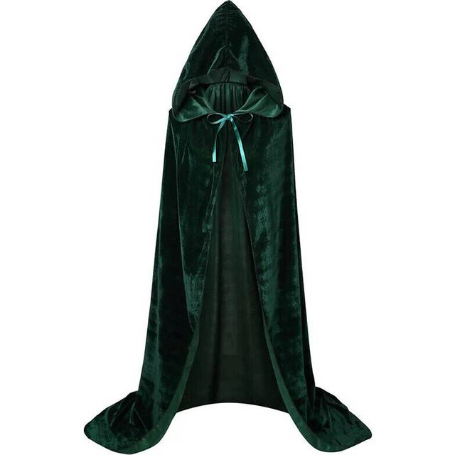 Cloak Hooded Role Play Costume Halloween Adult and Children's Long Cloak-green-XXL(160-180cm )