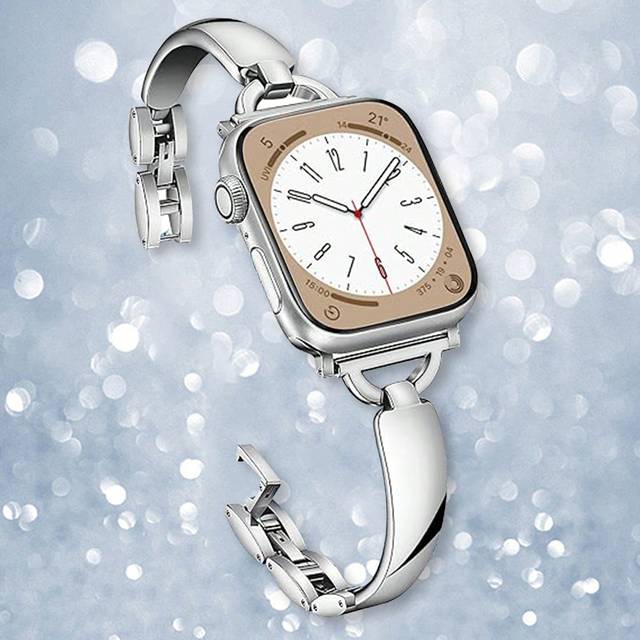 SHEIN 2025 Summer New 1pc Luxury Glitter Stainless Steel Narrow Jewelry Clasp Watch Band Strap, Suitable For Young Fashionable Women, Waterproof & Sweat-Res
