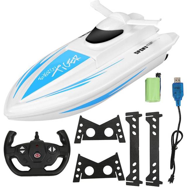 4 Channel 2.4g Waterproof Remote Control Yacht High Simulation Boat Model Children Toy (blue)
