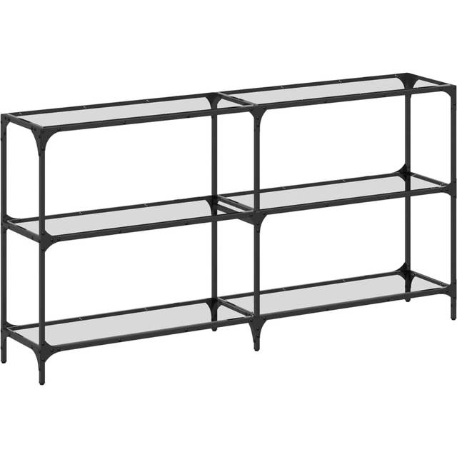 Konsolbord med transparent glasskiva 158,5x30x81 cm stål