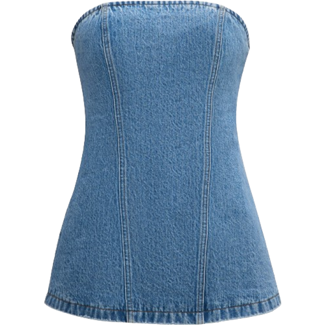 Christyl Denim Bustier Top - RIVER - Medium