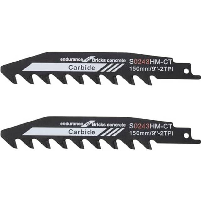 2pcs Reciprocating Saw Blades S0243HM-CT Cutting Saw Blade For Porous Concrete Cutting Saw Blade Set Cutting Wood Cement Brick 152mm 2TPI