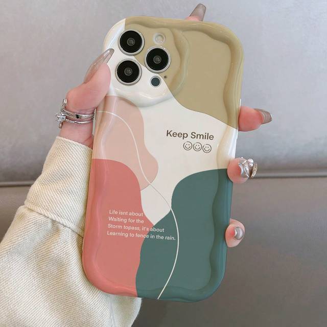 SHEIN 1pc Leaf Pattern TPU Phone Protective Case, Shockproof Minimalist Cute Case Compatible With IPhone 11/12/13/13ProMax/14ProMax/15/15Pro/15Plus/15ProMax