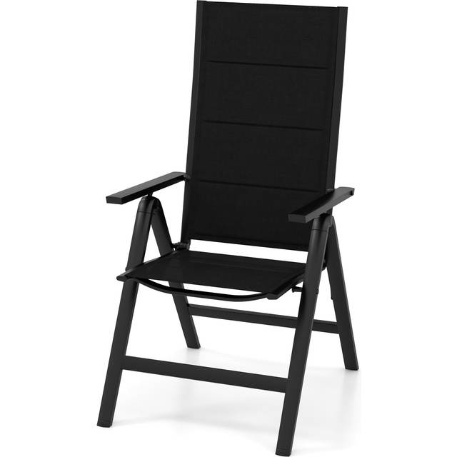 Costway Black Padded Folding Garden Chair - 1 Seater