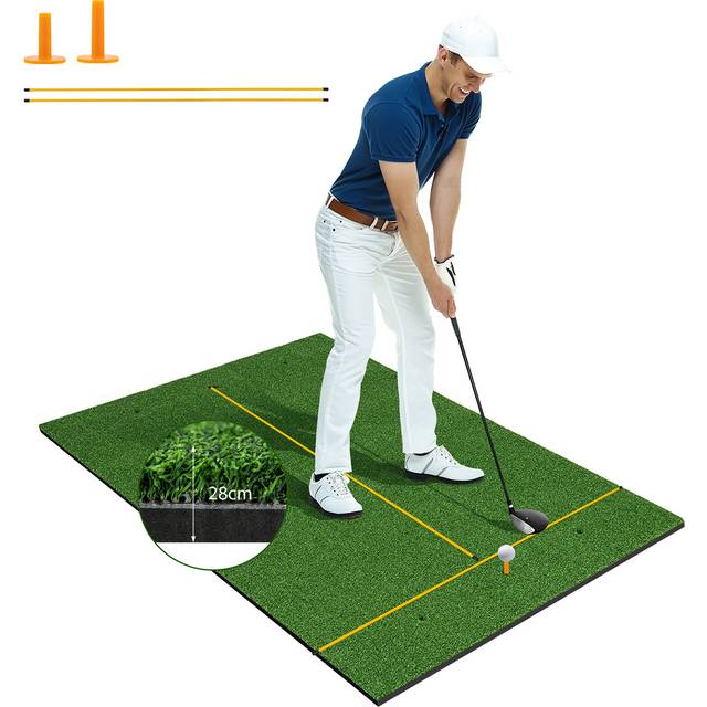 Costway Indoor and Outdoor Practice Golf Hitting Mat 32mm - Green
