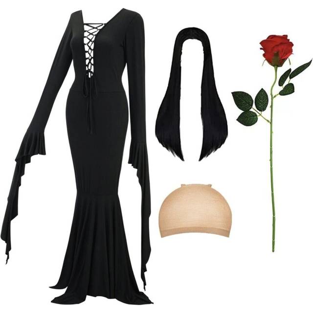 2023 New Hot Halloween Role-playing Costume Gothic Dress Party Dress Wednesday--