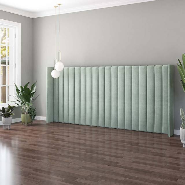 Grandeur Plush Velvet Headboard - Duck Egg