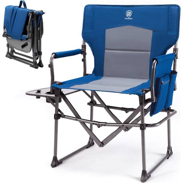 EVER ADVANCED Directors Chair for Adults, Oversized Camping Chair for Heavy People, Folding Chair with Side Table, Heavy Duty Camping Chair Portable