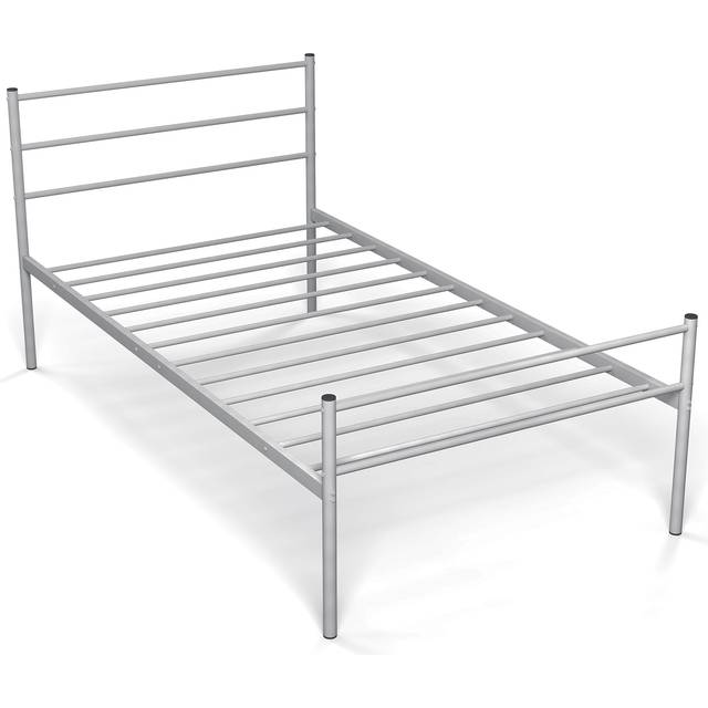 Costway Single Silver Metal Bed Frame