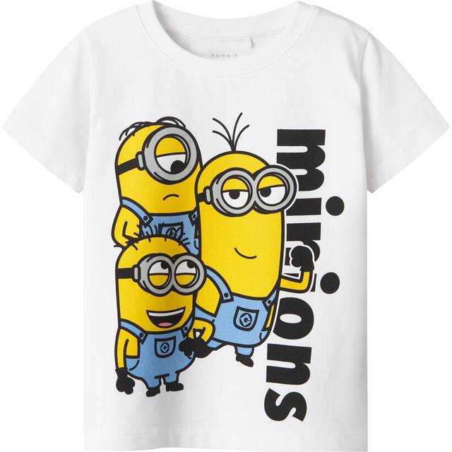 Name It T-shirt - NmmJul Minions - Bright White - Name It - 2 år (92) - T-shirt