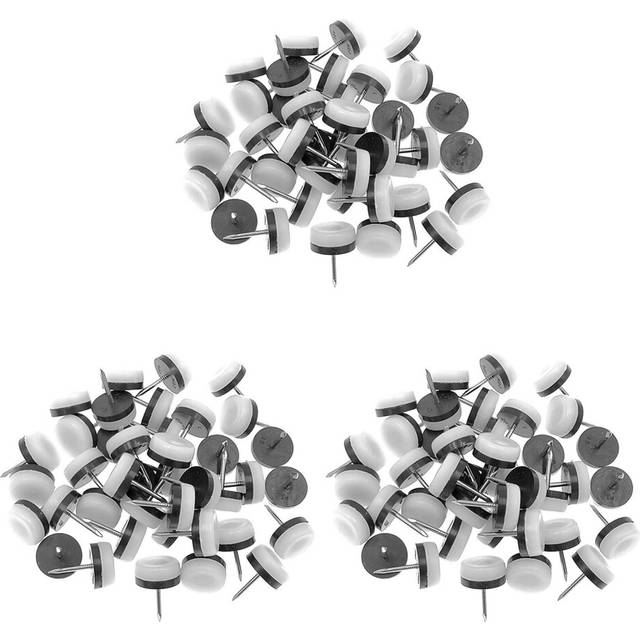 120Pcs Thickened Furniture Glide,Nail-on Nylon Slider Pad Floor Protector for Wooden Leg Feet (18mm or 0.7Inch,White)