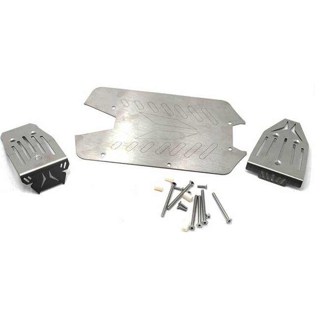 Stainless Steel Chassis Armor Front Rear Protector Skid Plate for 1/10 Arrma VORTEKS Big Rock RC Car Upgrade Parts