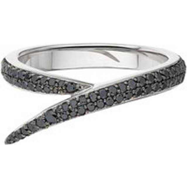 Shaun Leane Interlocking 18ct White Gold Black Diamond Single Ring D - L