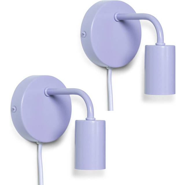 Valuelights Colour Pop Pair Of Plug-In Wall Lights In Lilac - One Size