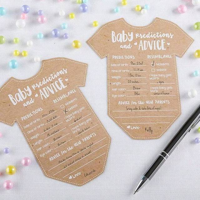 SHEIN 10/20/40pcs Baby Shower Party Cards, Gender Reveal Suggestions Blessing Cards