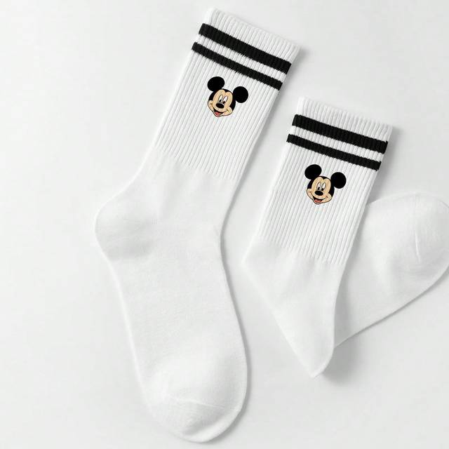 SHEIN 1 Pair Unisex Dual Stripe Mid-Calf Socks, Odor-Resistant, Moisture-Wicking, Casual, Versatile Suitable For Students, Adults, Gifts And Everyday Wear