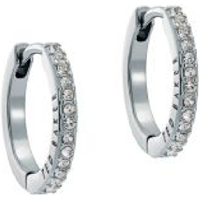 Ted Baker Silver Heplie Crystal Hoops 14mm - Silver