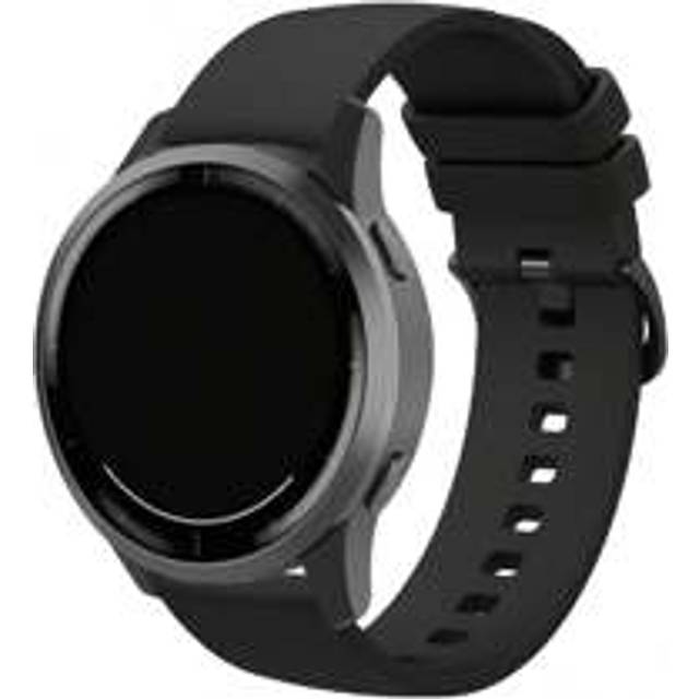 1 st 18 mm, 20 mm, 22 mm mjuk silikonarmband kompatibel med Samsung Galaxy Watch Active 2/Watch 3 45 mm/42 mm, Gear S3, Galaxy Watch 4/5/6, Garmin, Un - Svart (18mm,20mm,22mm)