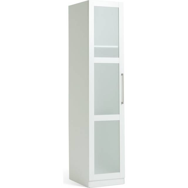 Habitat Hamburg Panelled Glass 1 Door Wardrobe - White