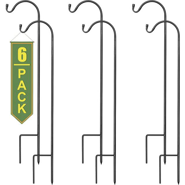 Sorbus Shepherds Hooks for Outdoor - Set of 6 Extendable Garden Planter Stakes for Bird Feeders  Outdoor D?cor  Plants  Lights  Lanterns  Flower Baske