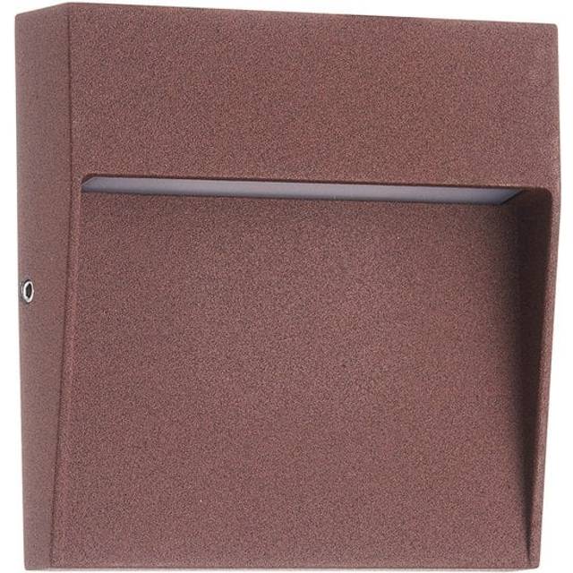Mantra M7640 Baker Outdoor Wall Lamp Small Square 3W LED Rust Brown