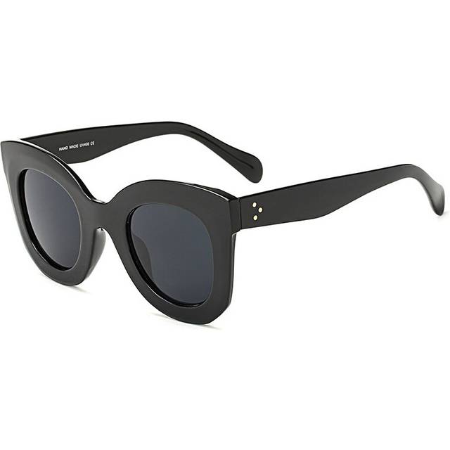 (Black-Grey, Acrylic Frame) Oversize Cat Eye Gradient Sunglasses For Women Vintage Outdoor Shopping