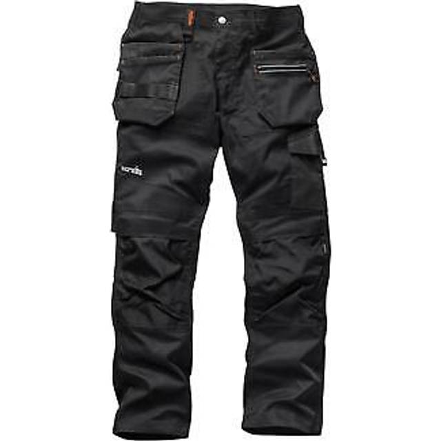 Scruffs black trade flex slim fit work trouser mens hardwearing size-36r