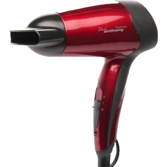 Paul anthony ''travel dry'' 1200w travel hair dryer hot red dual voltage