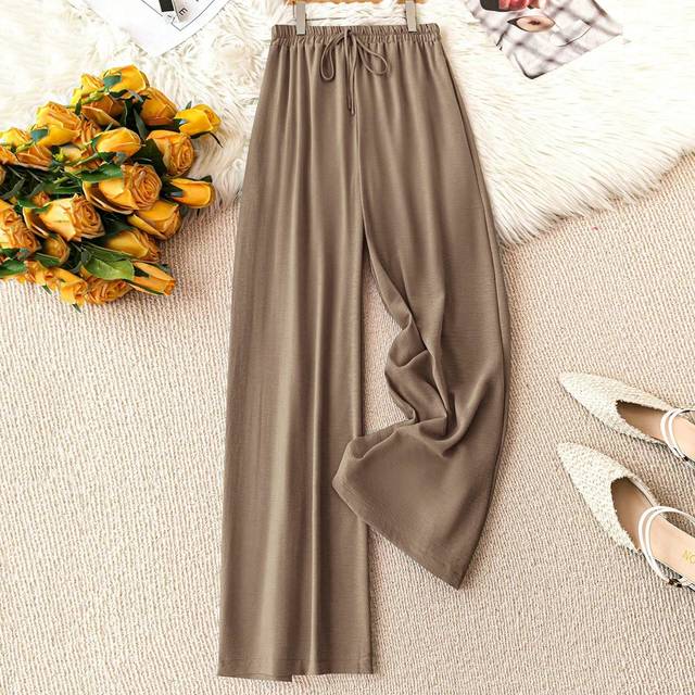 EMERY ROSE Plus Size Women Solid Minimalist Casual Drawstring Pants