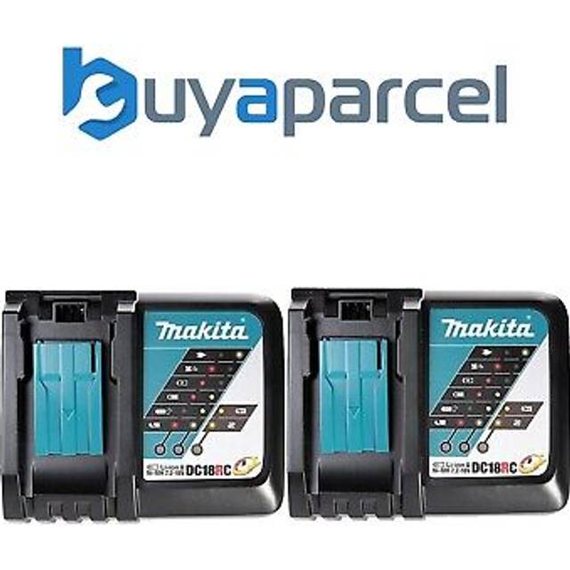 2x Makita DC18RC 18v 22min Intelligent FAST Lithium Battery Charger Black