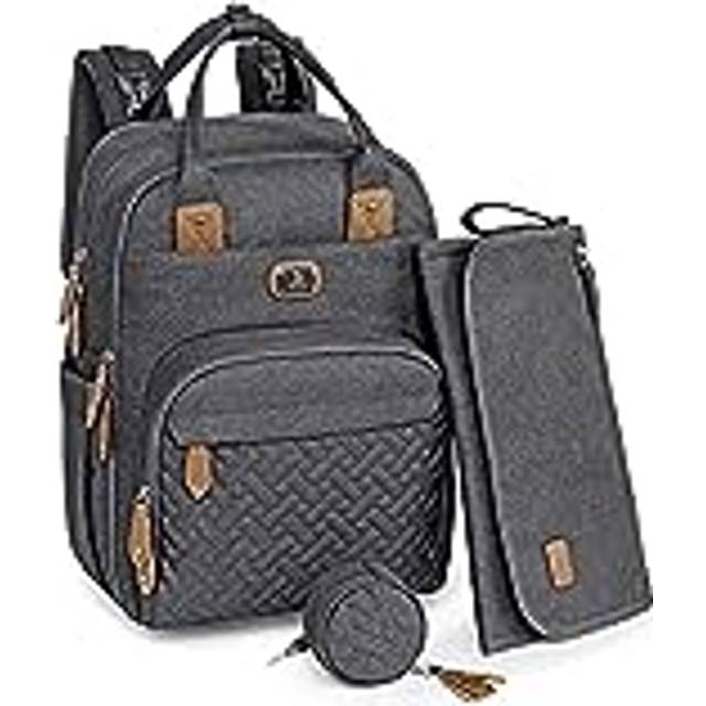 Changing Bag Backpack, Dikaslon Large Nappy Back Pack Multifunction Baby Bags with Portable Changing Mat, Pacifier Holder, and Stroller Straps