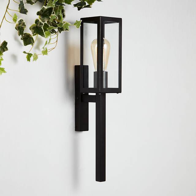 Searchlight Stoma Outdoor Lantern Wall Light - Black