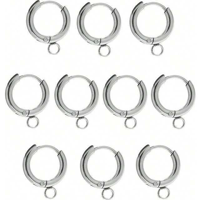 SHEIN 10pcs Huggier Earring Posts With Horizontal Loop