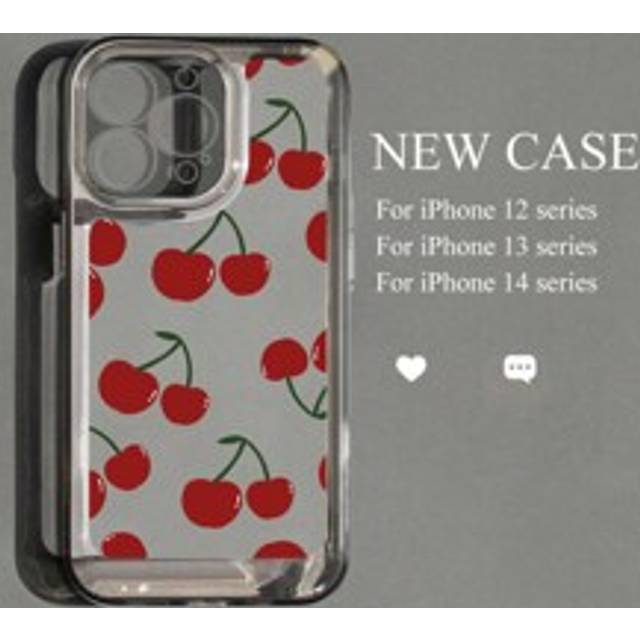 Ett körsbärsfruktmönster transparent svart anti-fall stötdämpande TPU-telefonfodral kompatibelt med Apple 15/14/13/12/11/7/8 - Genomskinlig (Multi-size)