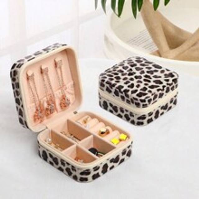 1st Mini smycken arrangör Display Resesmycken Dragkedja Lådor Örhängen Halsband Ring Bärbar Smyckeskrin Läderförvaring Makeup Organizer Sminkförvaring - Multifärgad (En-Storlek)