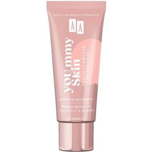 Oceanic AA_Yoummy Skin Peach Flawless Foundation mineral foundation for added radiance 01 Vanilla 30ml