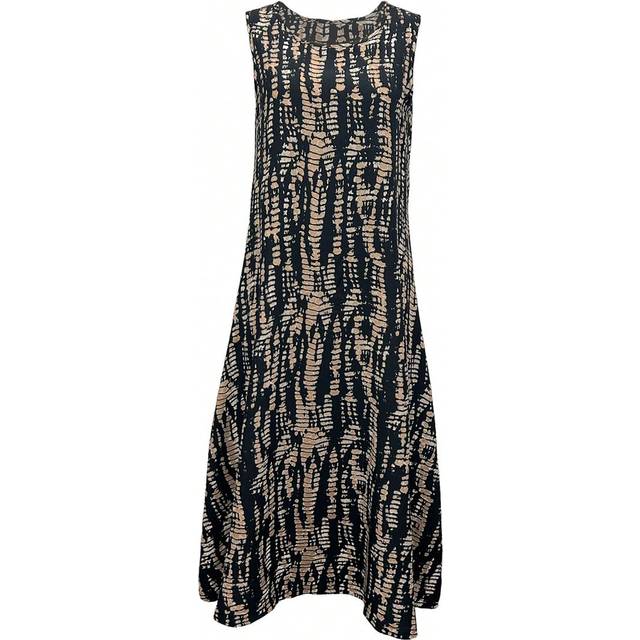 EMERY ROSE Women&#39;s Sleeveless Simple Daily Dress With Random Printed Pattern Maxi Women Outfit
