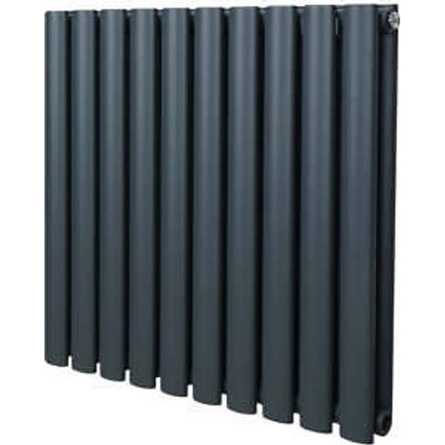 Monster Shop Oval Column Radiator 600Mm X 600Mm Anthracite Grey, Grey