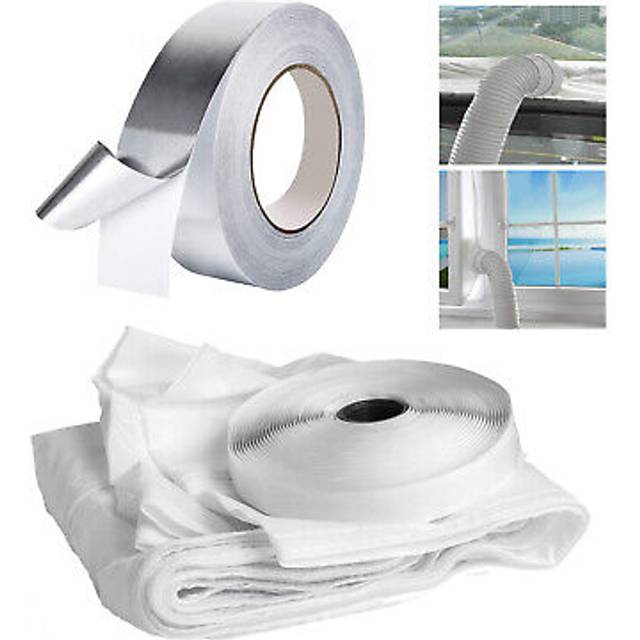 Window seal kit for portable air conditioning universal hose vent + foil tape