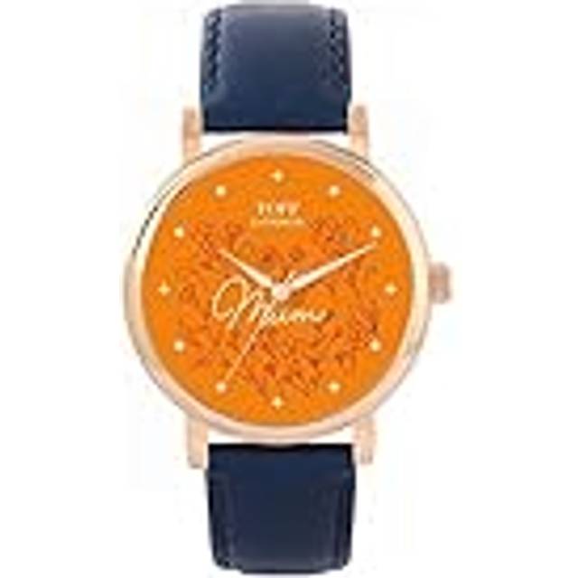 Toff london tlws-30841 ladies orange flowers mum watch