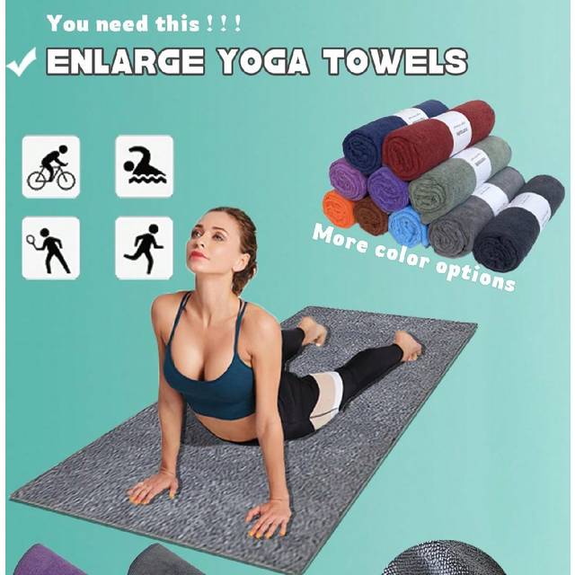 SHEIN 1pc Yoga Towel - Non-Slip, Super Absorbent, Microfiber Material, Suitable For Mat Size, Best Yoga Towel - For Sports, Fitness, Pilates And Yoga Equipm