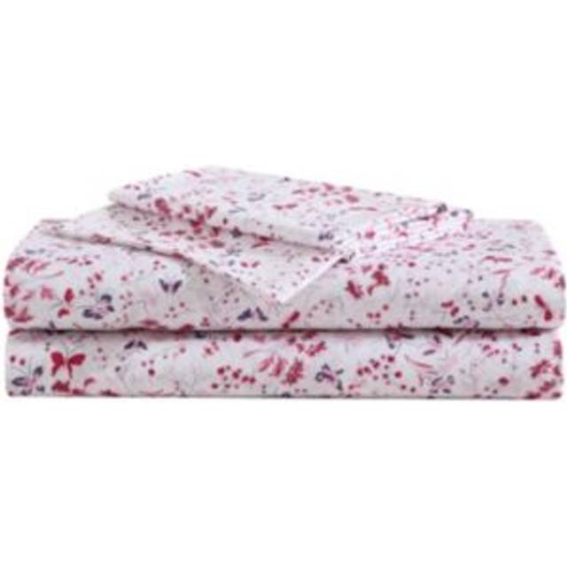 Betsey Johnson - Twin XL Sheet Set  Soft & Lightweight Bedding  Fade & Wrinkle Resistant  Floral Home Decor (Mystic Garden Pink  Twin XL)