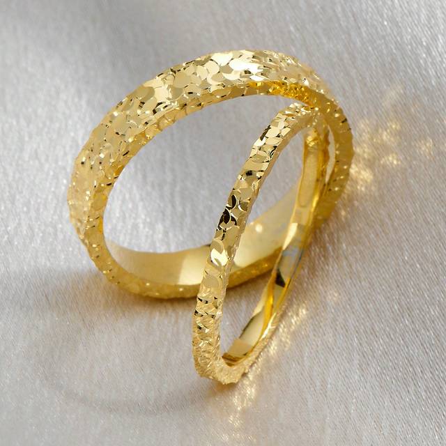 SHEIN 1Pc Sparkling Unique Cutting Design 925 Silver Couple Rings Plating 18K Gold Women Rings For Wedding And Daily Wear