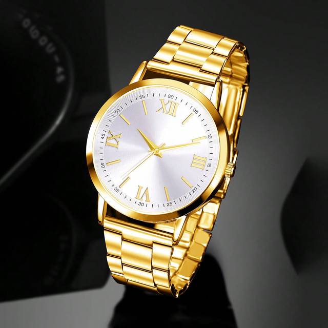 SHEIN 1 Pc Watches For Men Business Casual Industrial-Style Round Dial Quartz Watch Perfect For Everyday Wear, Birthday Gifts, Parties, Holiday Gatherings,
