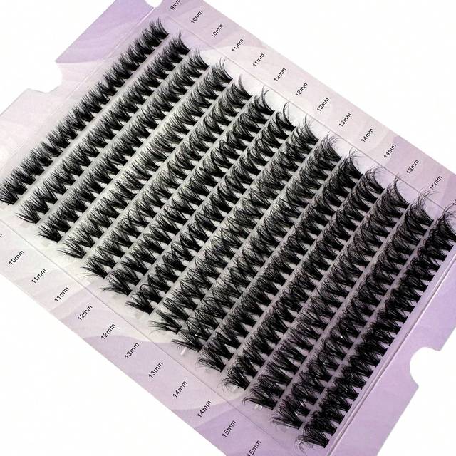 HBZGTLAD 280pcs 14D 60/80pcs 0.05mm Soft Handmade Mink Hair Black Eyelash Extensions 9-16mm Mixed Length Russian Volume 3D False Individual Lashes In Purple Bo